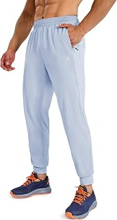 MIER Mens Lightweight Workout Gym Sweat Pants Sweat Pants Dry Fit Track Active with Zip Pockets