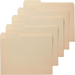 AmazonBasics File Folders with Reinforced Tab - Letter Size (100 Pack) – Manila