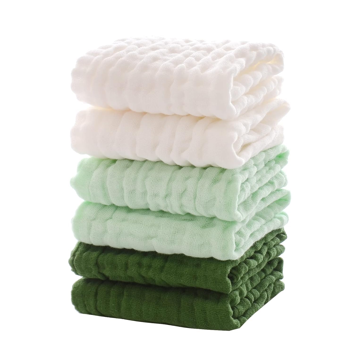 Cotton Cloths, Face Cleaning Cloths, Small Bath Towels, Pack of 6, 12" x 12"