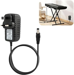 9V DC Power Supply, Keyboard Power Supply with 5.5mm x 2.5mm Centre Positive Connector, Replacement Charger with 1M Cable for Electronic Keyboards Compatible with RockJam Yamaha Keyboard 100-240V