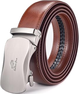 Men's Belt Ratchet Belt Of Genuine Leather For Men's Dress,Size Customized