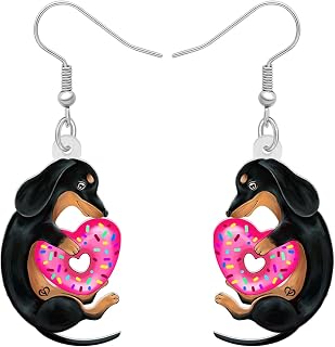 Acrylic Dachshund Gift Dog Dangle Earrings Cute Cartoon Dog Jewelry for Women Pet Lover Ornament Charm