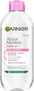 Garnier SkinActive All in 1 Micellar Water for Sensitive Skin, 100% Removed | 100% Removed Makeup, Cleansed and Moisturized Skin for 12H, No Residues and No Rinsing, with Micelles and Glycerin