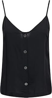 Only Onlnova Life Button Singlet Solid Wvn 2 Canottiera Donna (Pacco da 1)