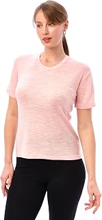 100% Merino Wool Shirt Women - Short Sleeve Tee Base Layer Top Undershirt