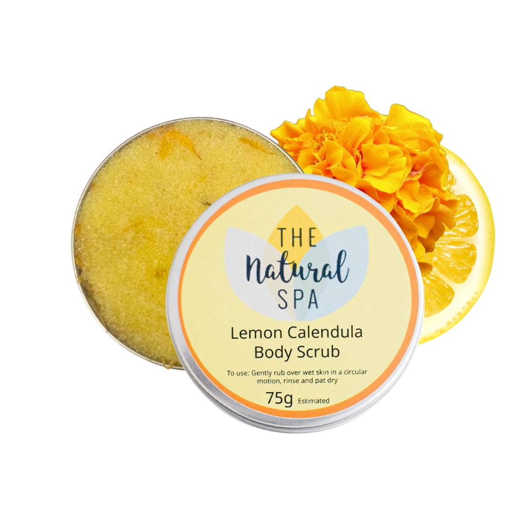 The Natural Spa Lemon Calendula Body Scrub, All-Natural Body Exfoliator for Hand