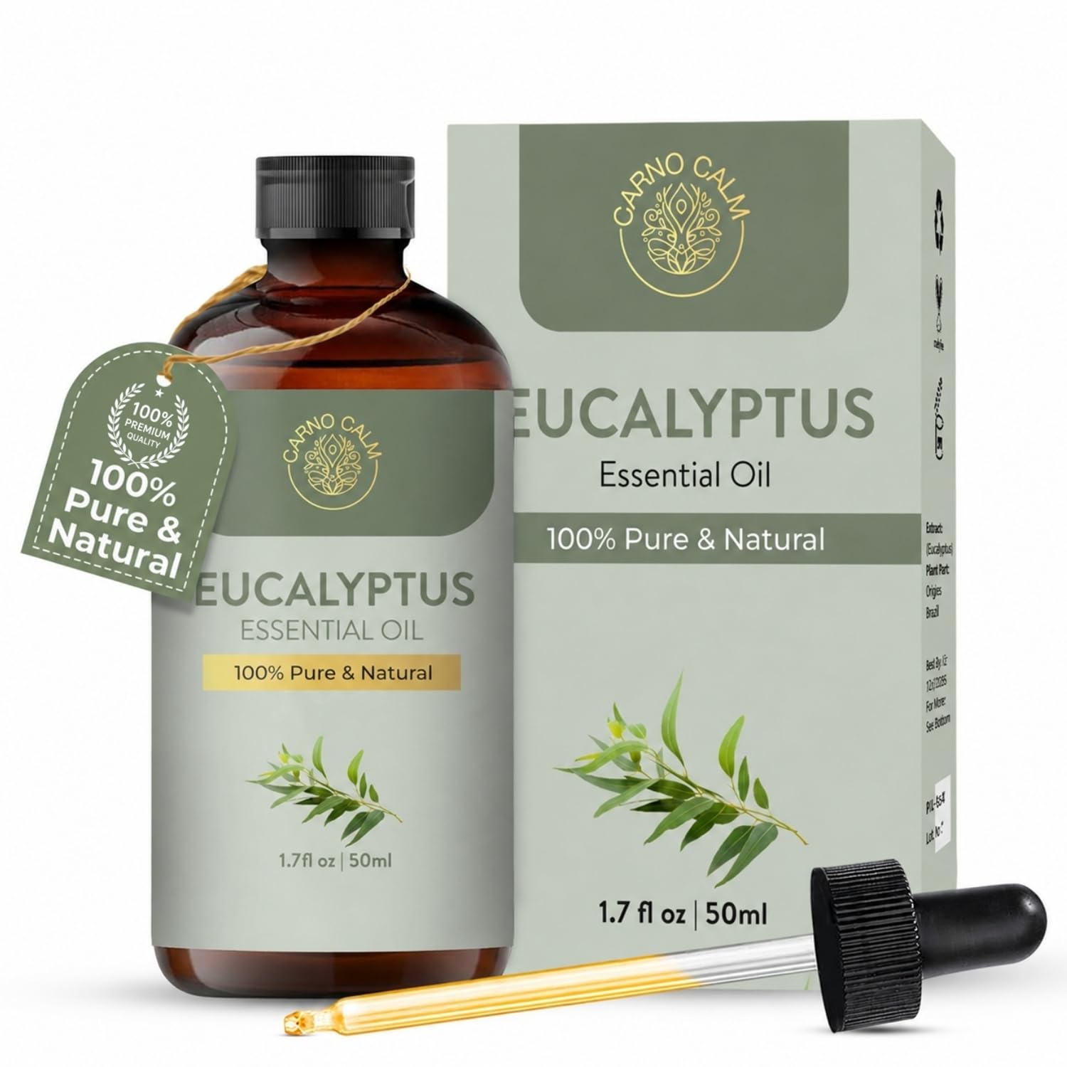 Carno Calm Eucalyptus Essential Oil 50 ml | 100% Pure & Natural eucalyptus oil f