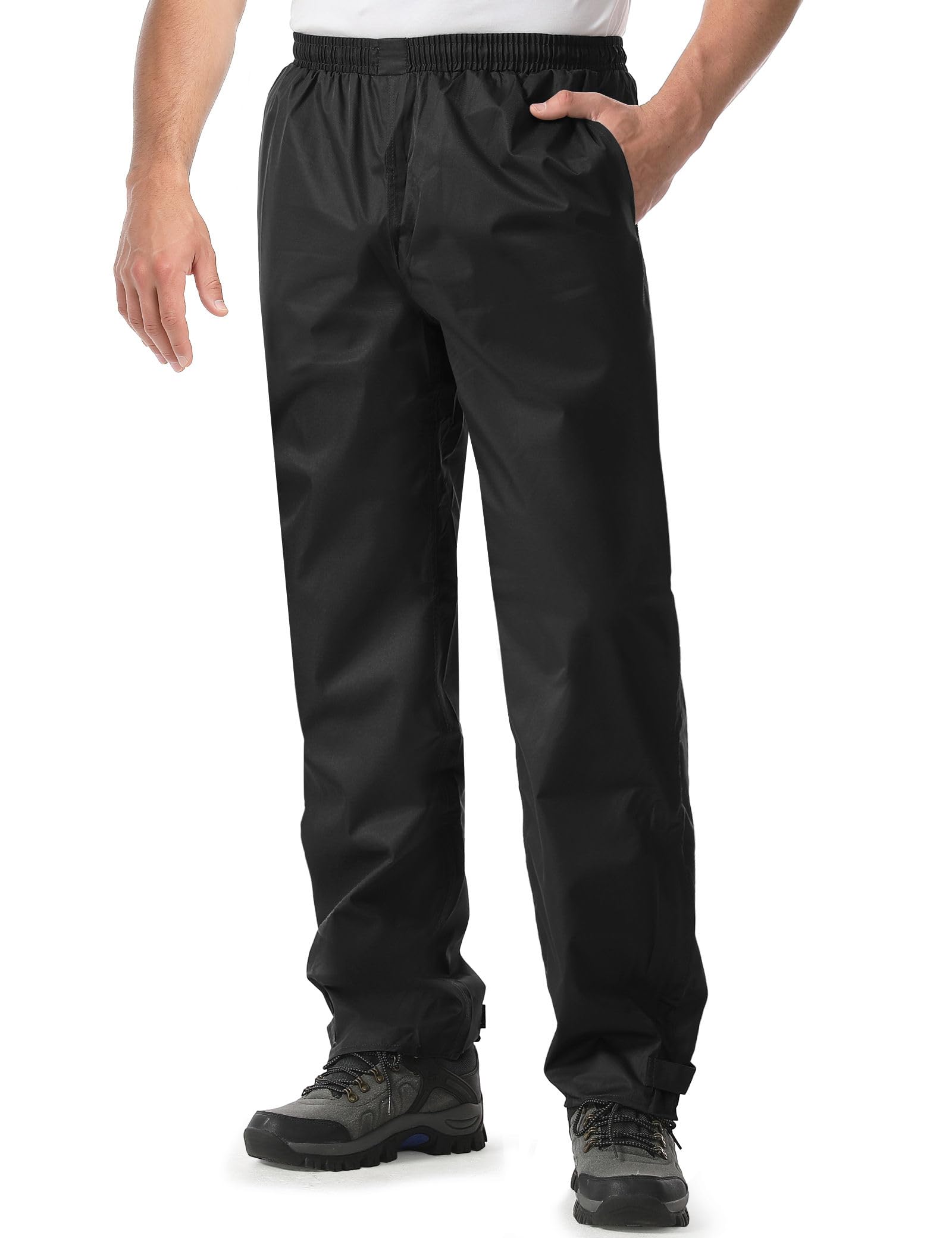 iCreek Men's Rain Pants Waterproof Breathable Lightweight Rain Over Pants