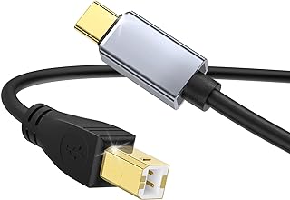 MeloAudio USB C MIDI Cable, Type C to USB 2.0 MIDI Interface Cable for Midi Controller, Keyboard, Audio Interface for ipad, Samsung, Laptop, MacBook, 5FT USB B to USB C Printer Cable Black