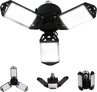 LED Garage Light, 80W 8000 Lumen Ceiling Lights with 3 Adjustable Panels, 6500K Daylight Light Bulb Fixture LED Lights for Garage, Workshop