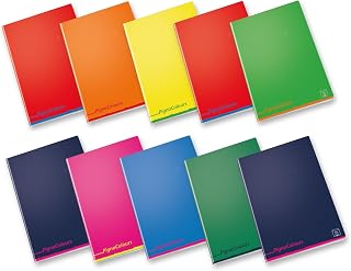 Pigna Colours 02308751R Notebook A4 Ruling 1R Paper 80 g/m² Pack of 10 Multi-Coloured