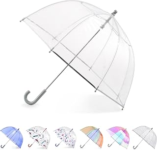 totes Kids Lightweight Dome Canopy Bubble Umbrella with Wind and Rain Protection