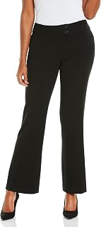 Rafaella Women's Petite Curvy Fit Gabardine Bootcut Stretch Dress Pants