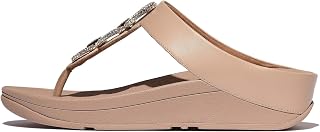 FitFlop Women's Fino Classic Crystal-Chain Leather Toe-Post Sandals