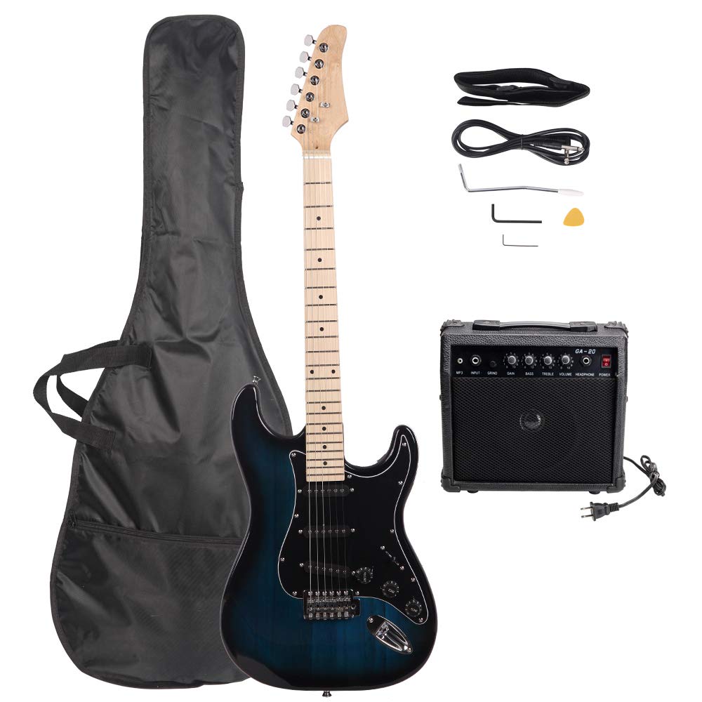 GLARRY Full Size Electric Guitar for Music Lover Beginner with 20W Amp and Acces