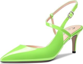 Castamere Women's Medium Pointed Toe Kittens Heel Ankle Strap Pumps Slingback Dress Sandals Buckle Office Shoes 6.5 cm Heels