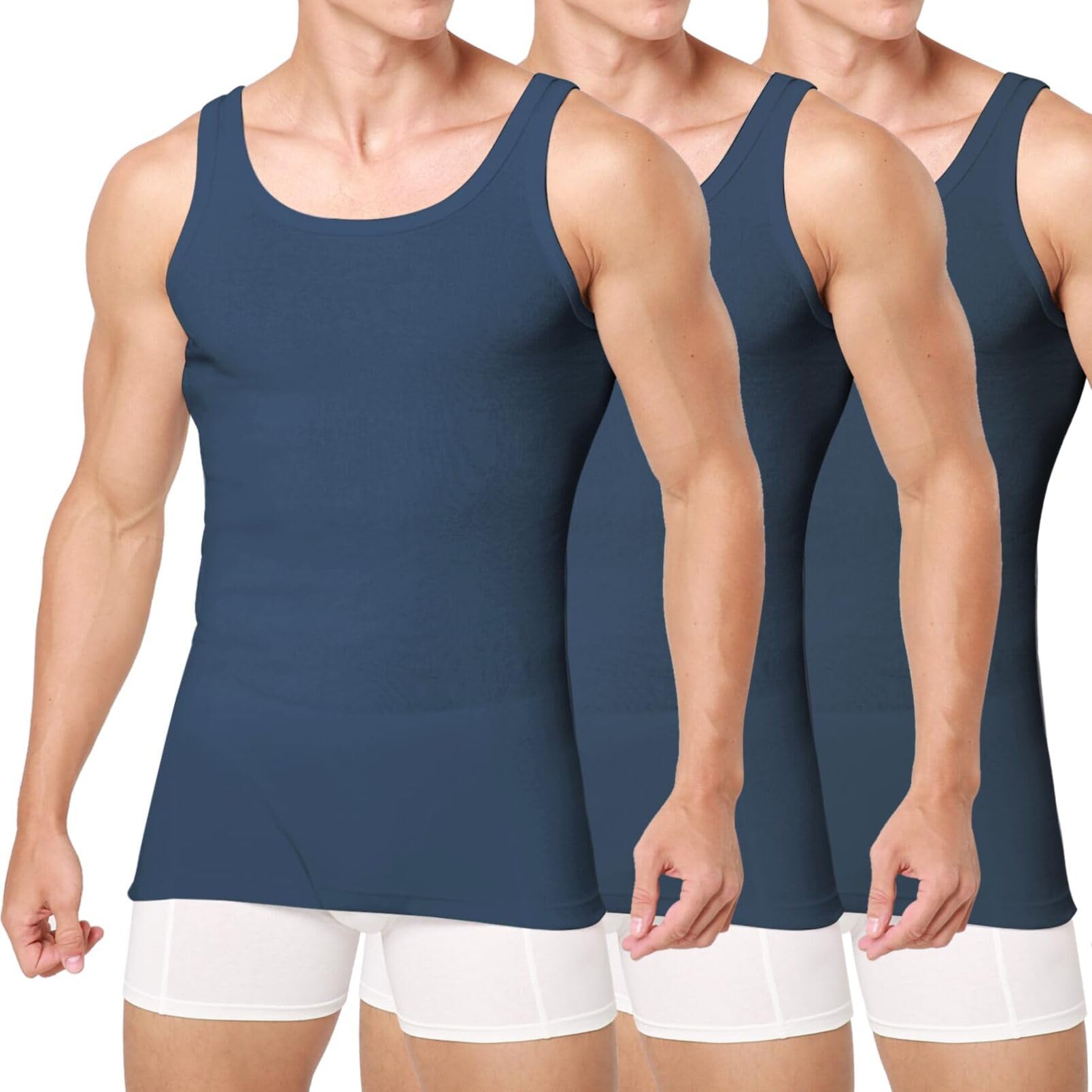 Smart Sir Men's Classic Undershirts, Pack of 3/5, 100% Cotton
