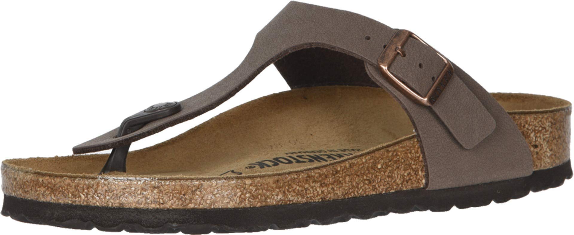 Birkenstock, Womens, Gizeh - Birko-Flor™ & Birkibuc™, Mocha Birkibuc™, 7-7.5 Med