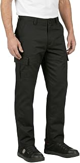 Lee Cooper Men's Cargo Trousers with Multi Pocket Easy Care Safety Workwear Pants Durable Heavy-Duty Work Trouser Regular Fit Button & Zip Closure Pant for Men Casual Wear (Black, 34W / 29L)