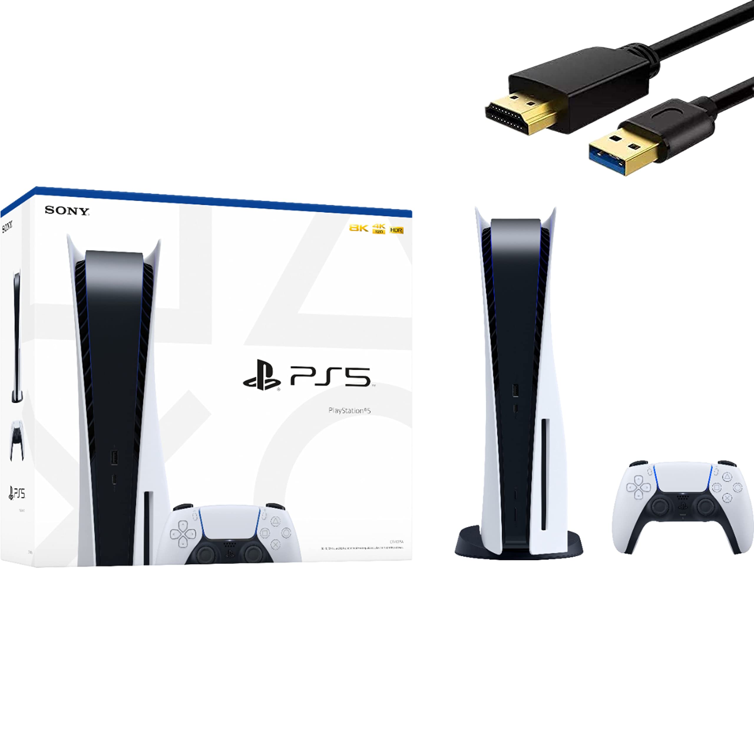 PlayStation 5 Disc Edition 825GB Gaming Console + 1 Wireless Controller for PS5,