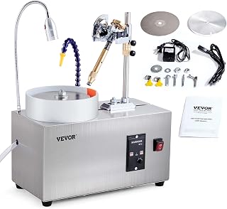 VEVOR Gem Faceting Machine, 180W Jade Grinding Polishing Machine 0-2980RPM Adjustable Rotating Speed, Rock Jewel Angle Polisher with Precise Mechanical Manipulator & Scale Gem Jade Stone Crystal