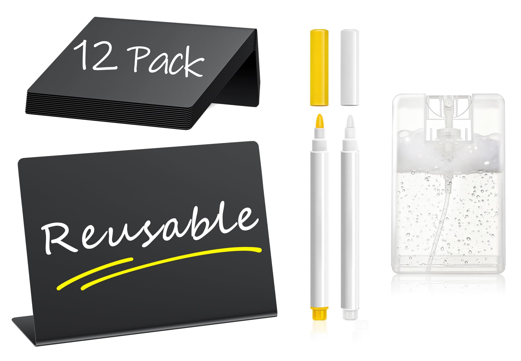 12 Pcs Food Labels for Party Buffet 4"x3" Mini Chalkboard Signs for Food | Reusa