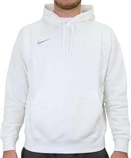 NIKE Men's Team Club 20 Hoodie Hooded Sweatshirt, White/White/Wolf Grey, L, White/White/Wolf Grey, Large
