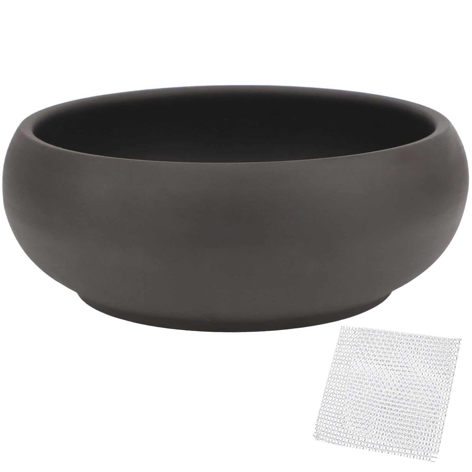 Happy Bonsai Pot 8" (20.5cm) Unglazed Round Ceramic Succulent Planter + Drainage