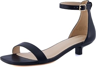 CUSHIONAIRE Solo Sandales à talon chaton pour femme - 1 bande de cheville avec semelle rembourrée et dessus en daim synthétique