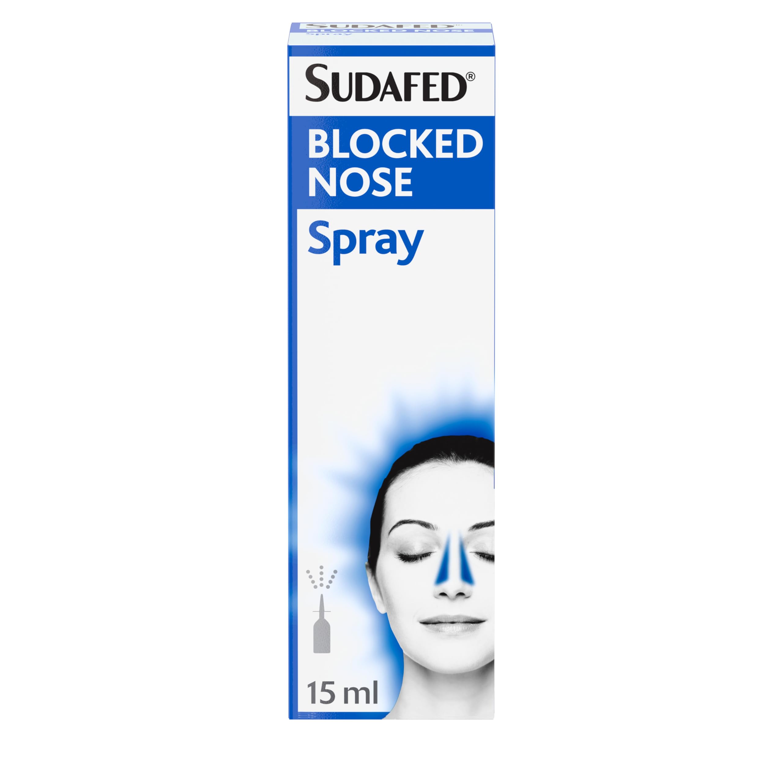Sudafed Blocked Nose Spray (1 x 15ml), Relief from Congestion Caused by Cold and