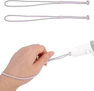 2pcs Controller Wrist Straps for Oculus Quest 3, White Adjustable Controller Hand Lanyards Easy to Attach VR Accessories for Oculus Quest 3s