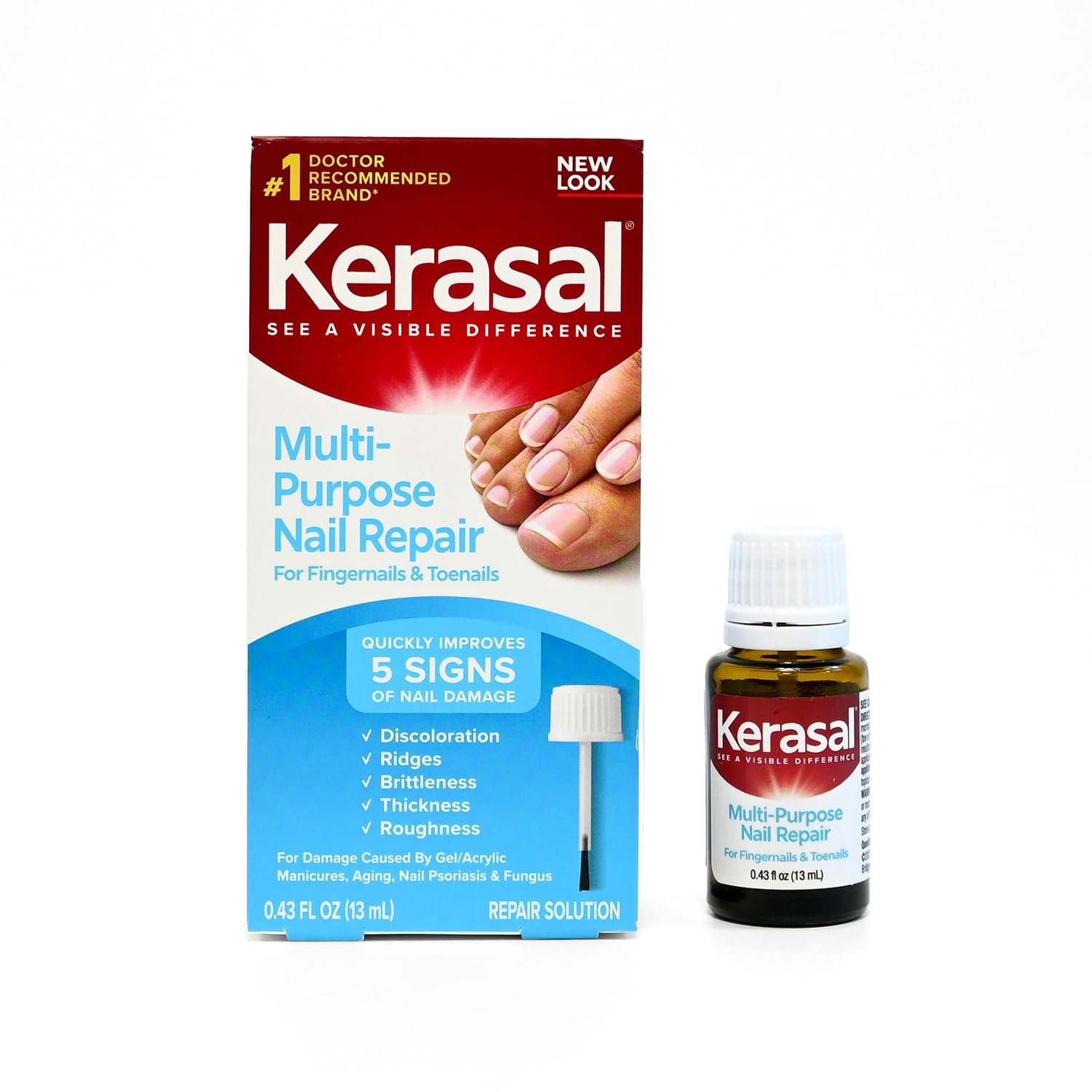 Kerasal Multi-Purpose Nail Repair, Restore Nail Appearance, Brush, 0.43oz | Brus