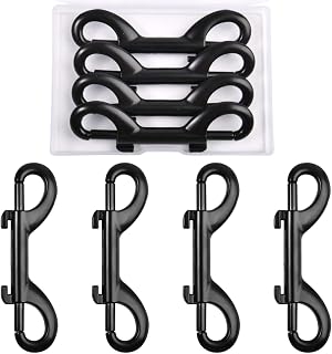 4pcs 3.5" Double Ended Bolt Snap Hook Zinc Alloy Trigger Metal Clip 25kg Pet Dog Leash Water Bucket Hook Keychain Holder Carabiner for Home Farm Indoor Outdoor