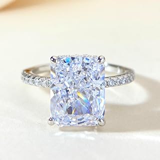 1pc 925 Silver 4CT High Sparkling White Engagement Zircon Wedding Band for Women Material Silver Gold Ring Promise Eternity Women's Jewelry for Dating Party Fashion Trends