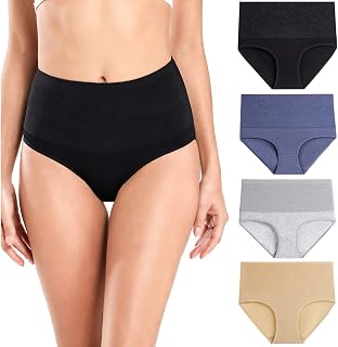 wirarpa Flat Belly Panties Women High Waist Stretch Briefs Panties