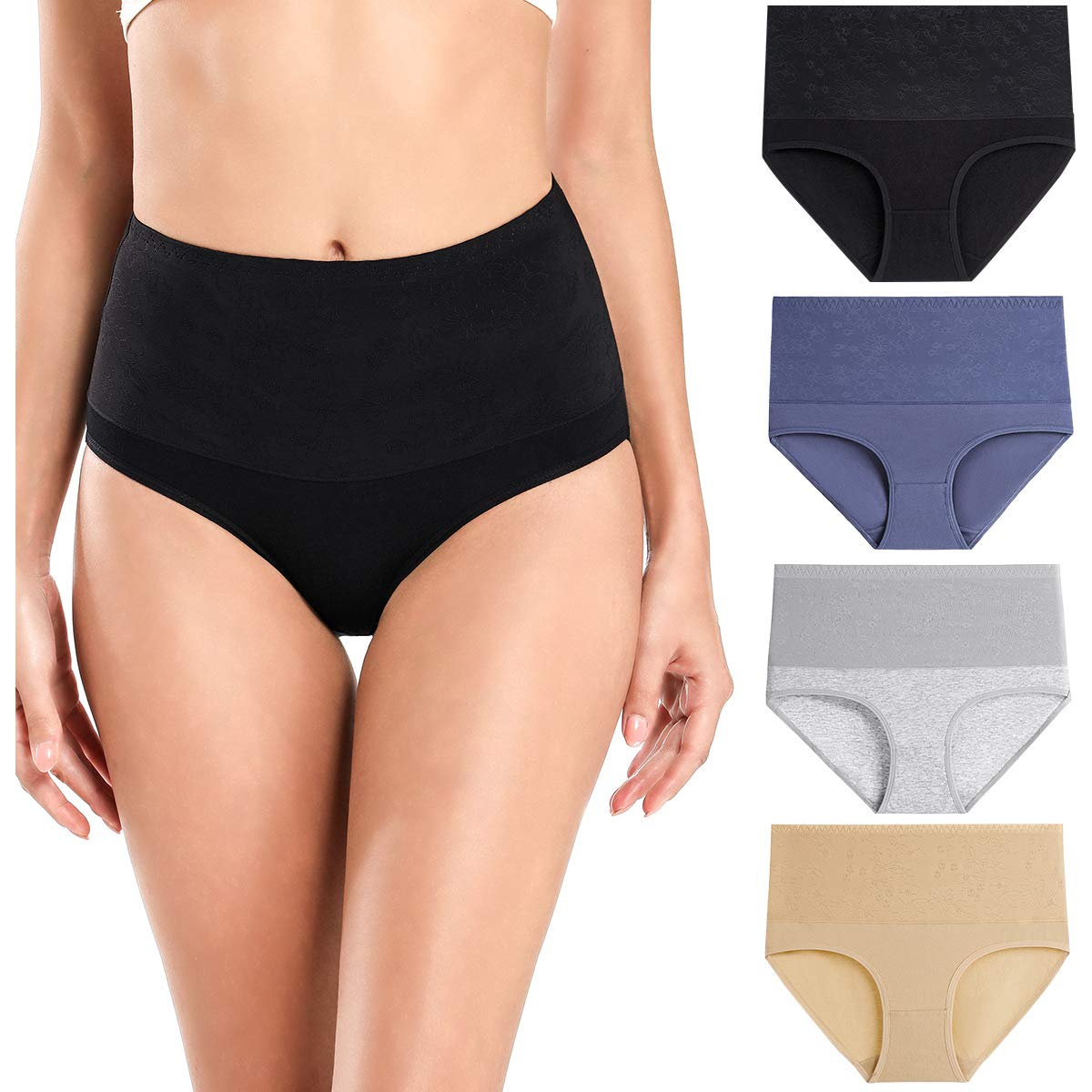 wirarpa Flat Belly Panties Women High Waist Stretch Briefs Panties