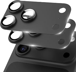 for iPhone 17 Pro Camera Lens Protector Titanium Black+Black