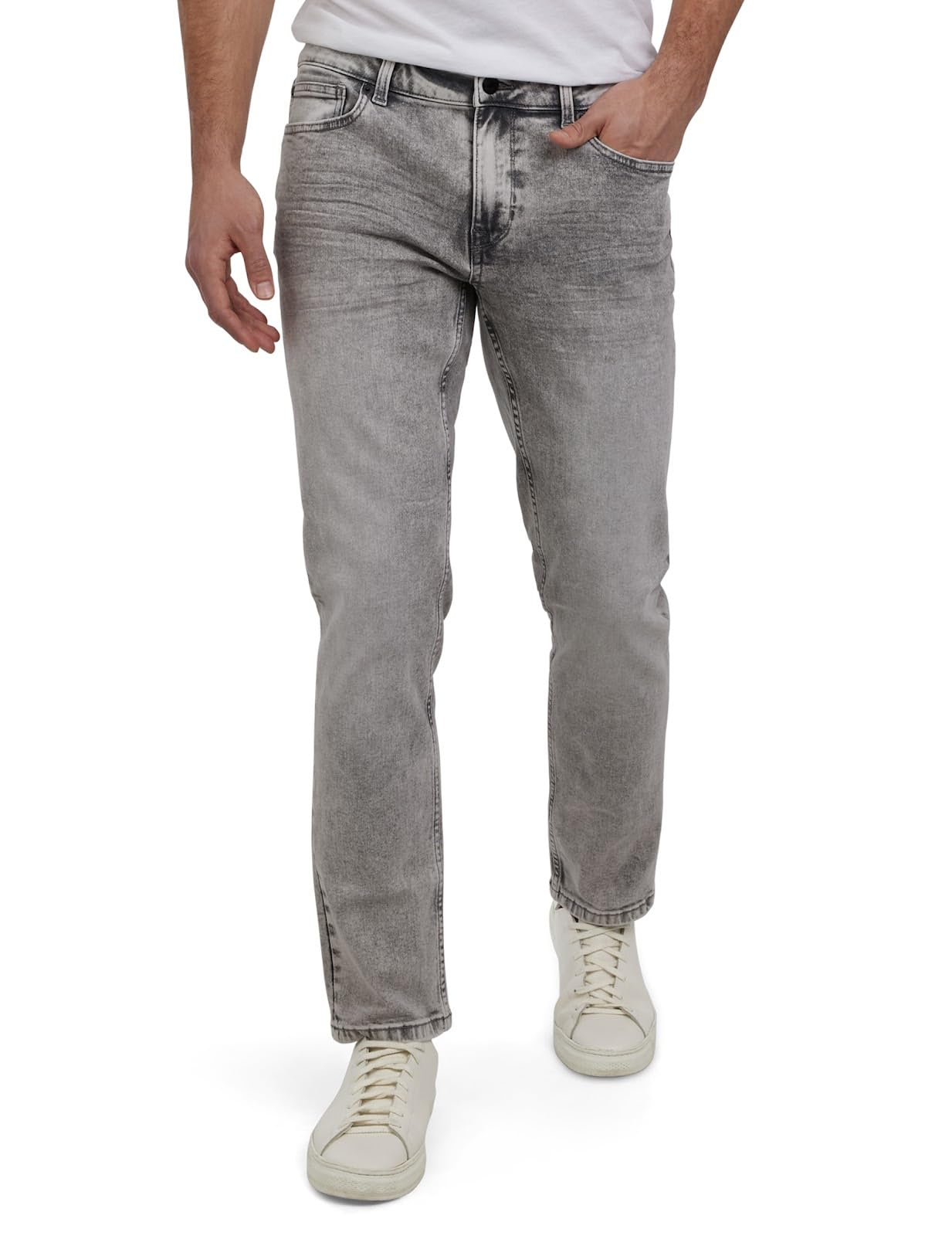 DKNY Bedford Slim Fit Jeans for Men - Tapered Leg Stretch Denim Pants, Classic 5