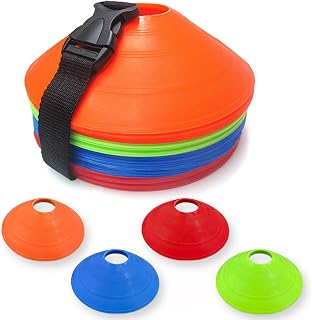 HOMEE Soccer Cones for Sports 40 Pack for Speed and Agility Training Drills | Sports Disc Cones, Training Equipment for Kids, Adults, Athlete and Coaches, Outdoor Games, Pet training and Party activities