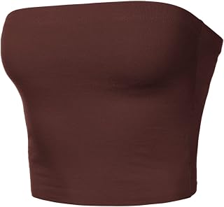 Women's Tube Crop Tops Strapless Cute Sexy Cotton Tops