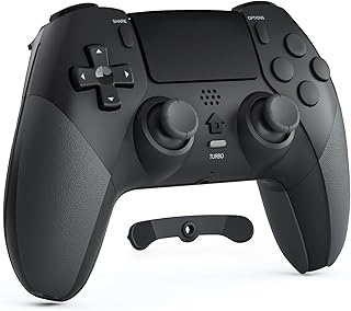 CHEREEKI Wireless Controller for PS4 with 2 Macro Buttons, Motion Sensors, Dual Vibration, Built-in Speaker and Turbo Function, Gamepad Joystick for PS-4, Compatible with PS-4, Slim, Pro