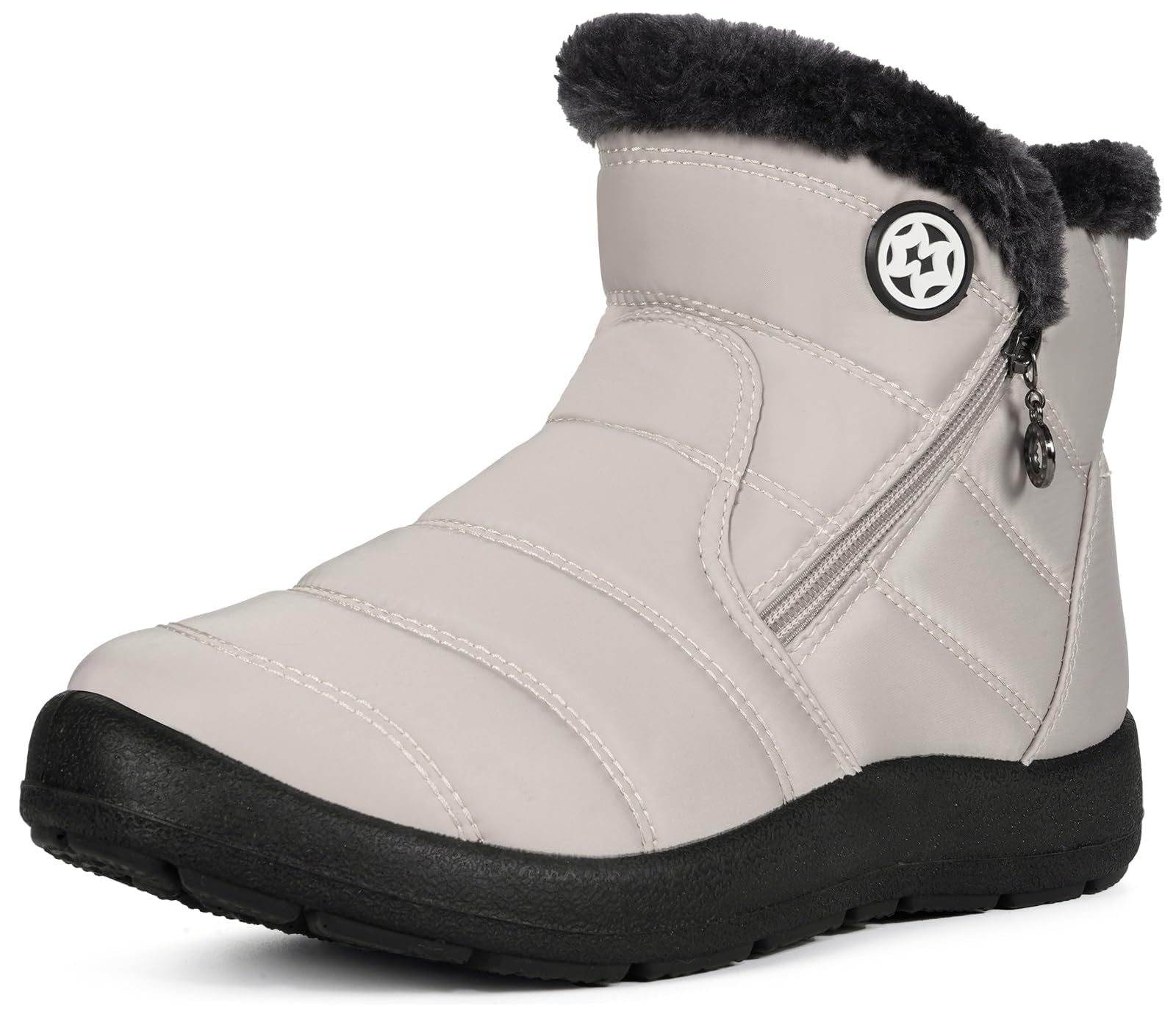 Eagsouni Snow Boots for Women Winter Waterproof Warm Zip Ankle Boots