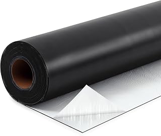 Pushglossy 1 Roll EPDM Rubber Roofing Membrane 50 Mil, 39" x 10 Ft, Black | Self-Adhesive Waterproof Underlayment, Butyl Rubber Backed Flat Roof Sheet, Ice and Water Sheet, for Rv, Shed, Garage, Patio