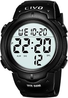 CIVO Men's Digital Sport Watch: Oversized Big Numbers LCD Backlight - Read Time at a Glance While Running No Need to Stop - Clear as Wall Clock from 4M - Waterproof for Outdoor Running & Camping