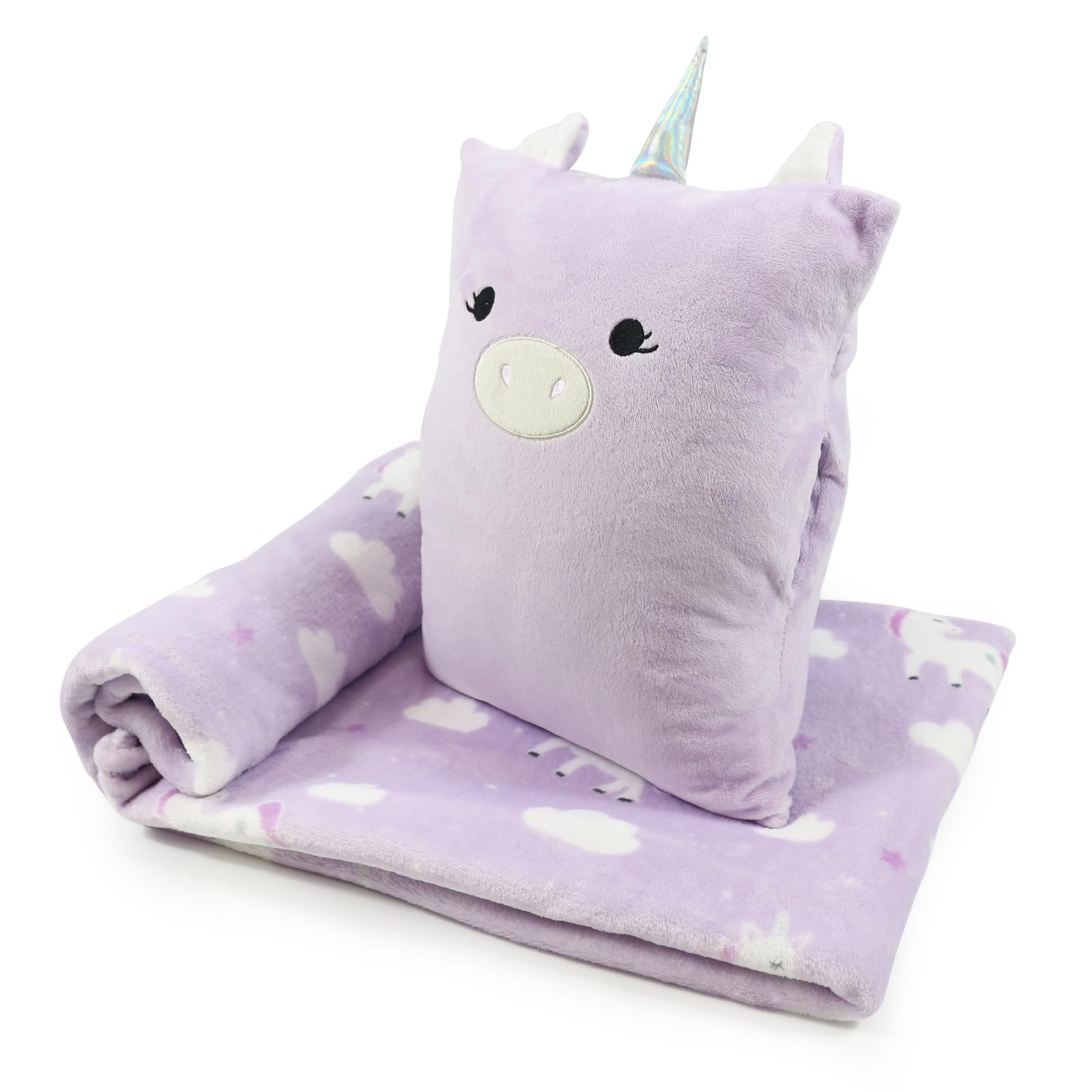 VigorSpring 3-in-1 Kids Travel Pillow and Blanket Set | Snuggle Pillow with Hand