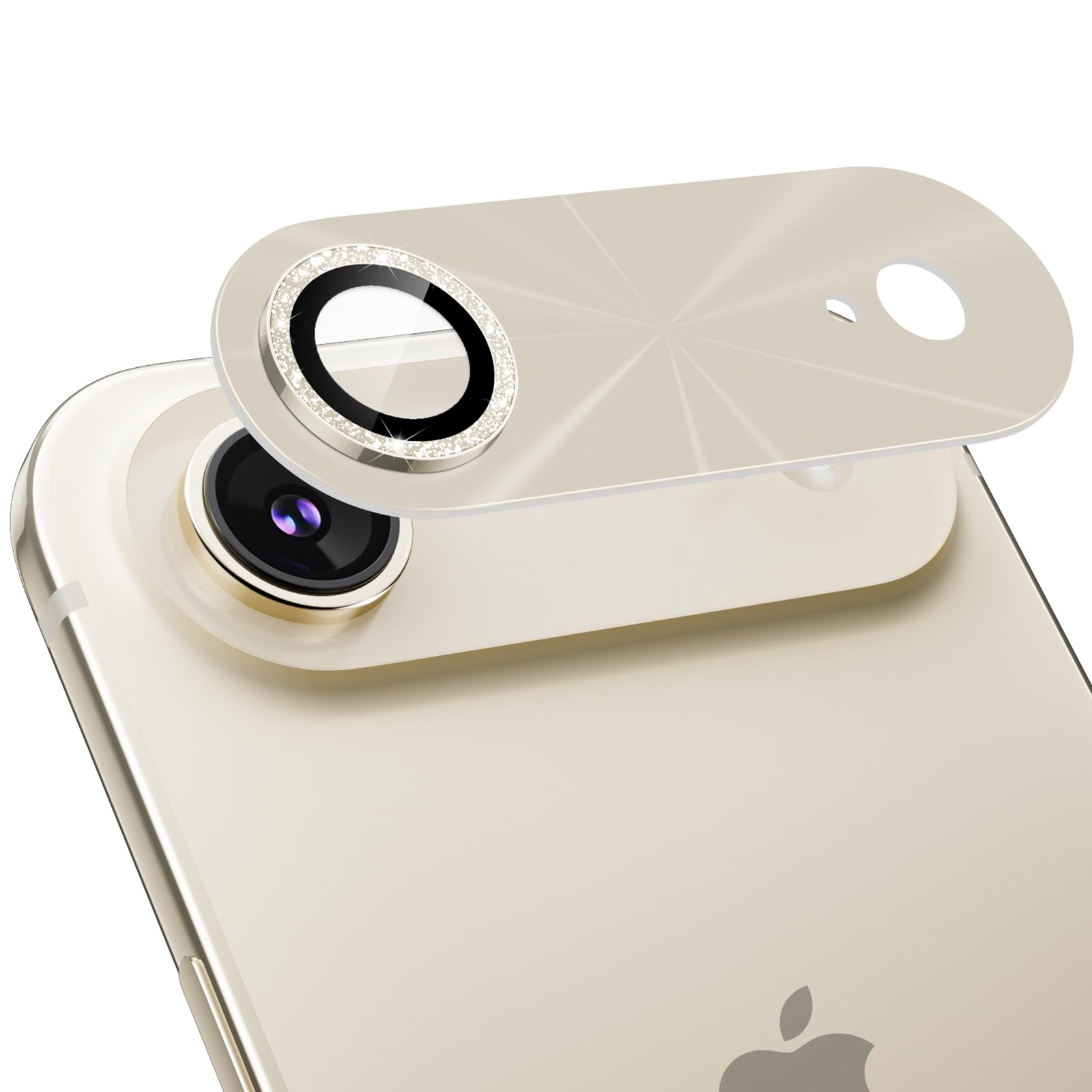 Camera Film for iPhone Air, Camera Cover Glitter 9H Tempered Glass Full Protecti