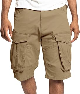 Men's Cargo Shorts Summer Bermuda Shorts Khaki Work Trousers with Pocket and Drawstring Casual Vintage Chino Cargo Shorts 3/4 Summer Trousers Outdoor Running Shorts Jogging Bottoms Large Sizes Black