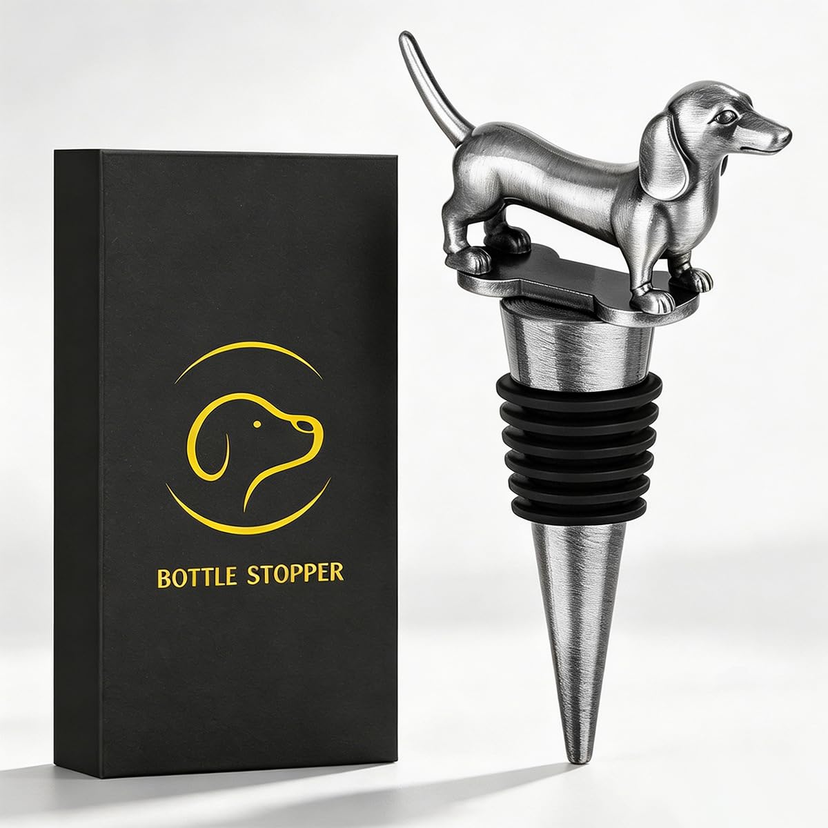 LKKCHER Dachshund Wine Stopper, Wine Gifts for Men Dad Women Sausage Dog Lovers,