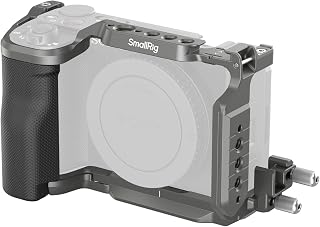 SMALLRIG ZV-E10 II HawkLock Quick Release Cage Kit for Sony ZV-E10 II | with Cable Clamp for HDMI, Built-in Ergonomically Designed Silicone Handle, Quick-Release Plate for Arca, QD Socket