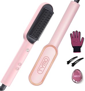 TYMO RING Hair Straightener Brush, PTC 25s Fast Heating, Ceramic Coating, 5